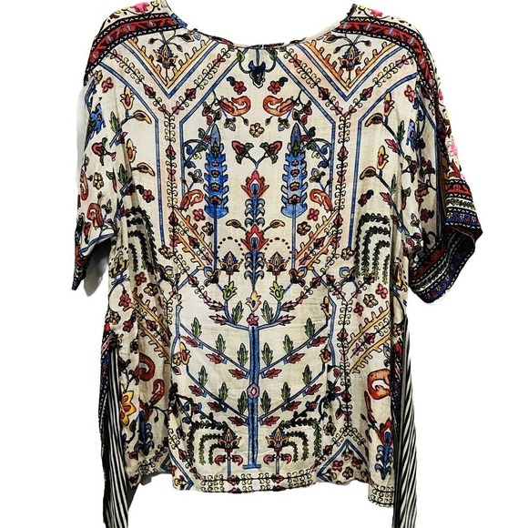 Anthropologie Vineet Bahl Embroidered Front Tie Boho Blouse Top Size Small - Picture 6 of 10